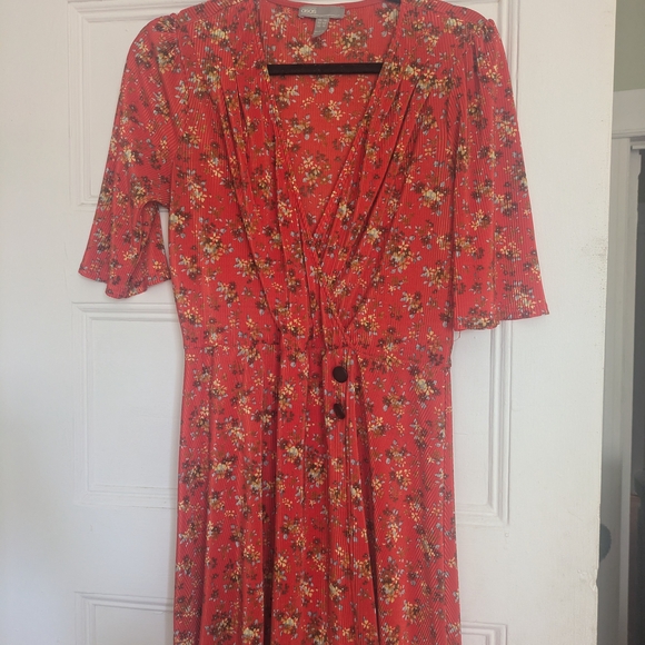 ASOS Orange Floral Mini Wrap Dress - Picture 5 of 5